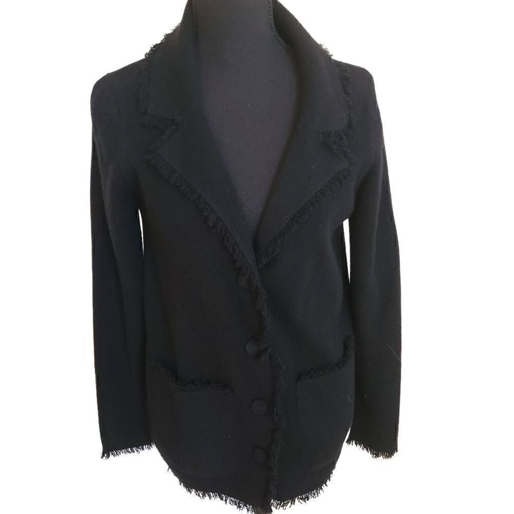 Armand Diradourian Womens Black Cashmere Sweater Jacket Small - Picture 12 of 12